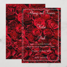Elegant Red Roses Wedding invitation