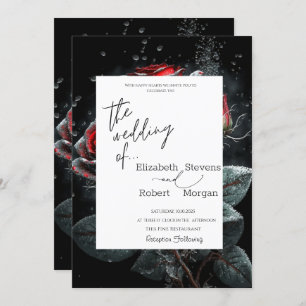 Elegant Red Roses Wedding Invitation