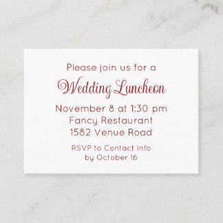 Elegant Red Script Wedding Event Invitation