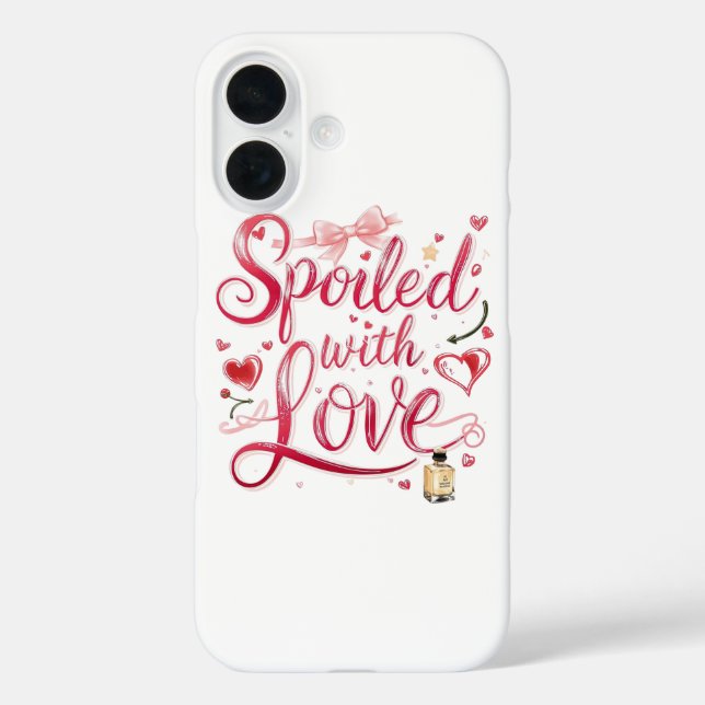 Elegant Red Script with Champagne Case-Mate iPhone Case (Back)