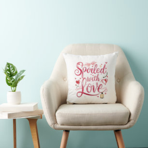 Elegant Red Script with Champagne Cushion