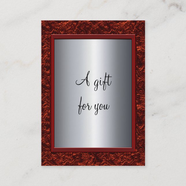 Elegant Red & Silver Christmas Gift Certificate Gi (Front)