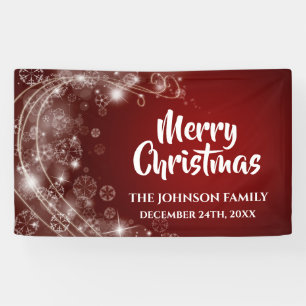 Elegant Red Snowflake Christmas Banner