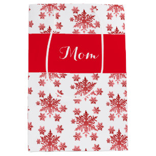 Elegant Red Snowflake Medium Gift Bag