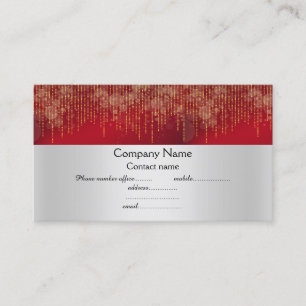 elegant red sparkle gold business card