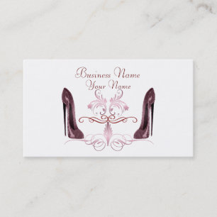 Elegant Red Stiletto Shoes Art Business Card