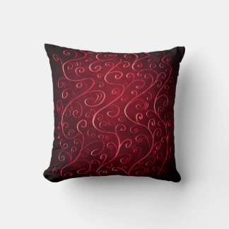 Elegant Red Swirl Pattern Cushion