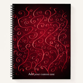 Elegant Red Swirl Pattern Notebook