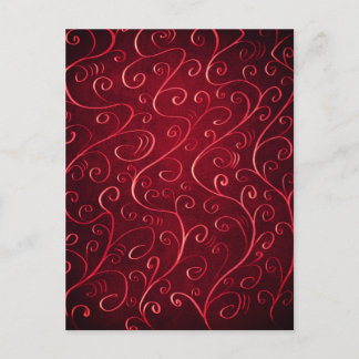 Elegant Red Swirl Pattern Postcard