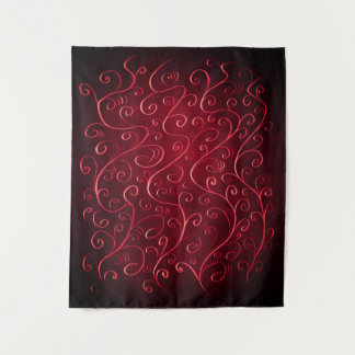 Elegant Red Swirl Pattern Tapestry