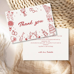 Elegant Red That's Amore Italian Bridal Shower Thank You Card