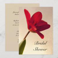 Elegant Red Tulip Bridal Shower Invitation