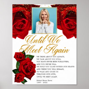 Elegant Red Turkish Roses Funeral Poem Sign