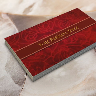 Elegant Red Velvet Background Business Card
