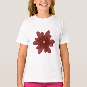Elegant Red Velvet Flower on Black Dark Floral A T-Shirt
