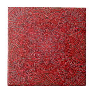Elegant red vintage design ceramic tile