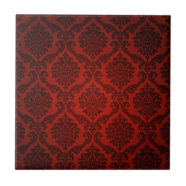 Elegant red vintage design tile (Front)