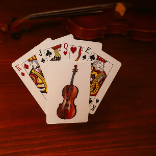 Elegant Red Violin Musical Instrument Playing Cards