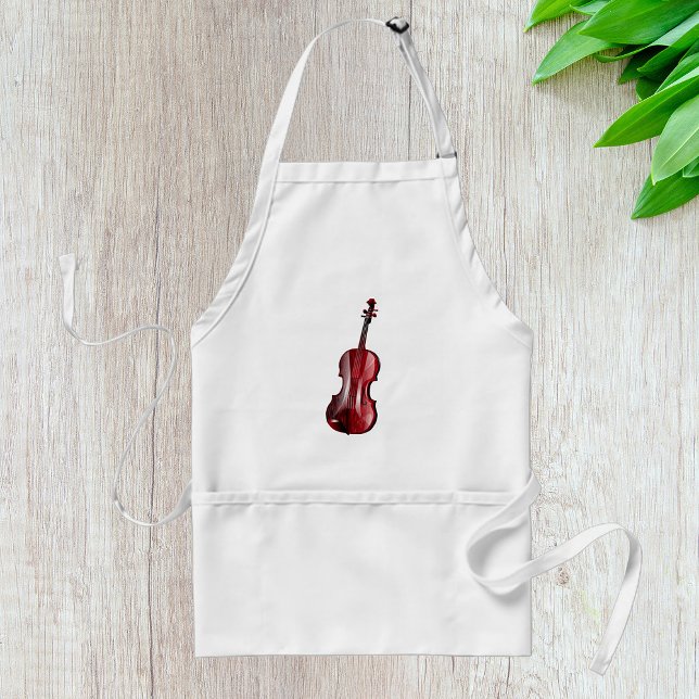Elegant Red Violin Musical Instrument Standard Apron (Creator Uploaded)