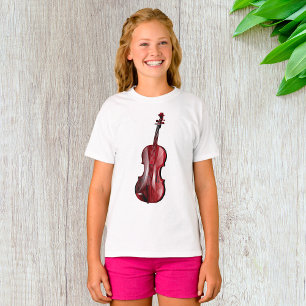 Elegant Red Violin Musical Instrument T-Shirt