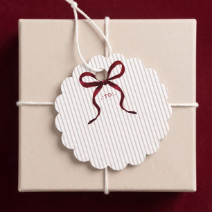 Elegant Red Watercolor Bow Christmas To From Favour Tags