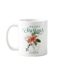 Elegant Red Watercolor Floral | Merry Christmas