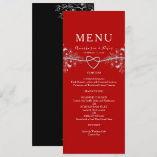Elegant Red Wedding Menu