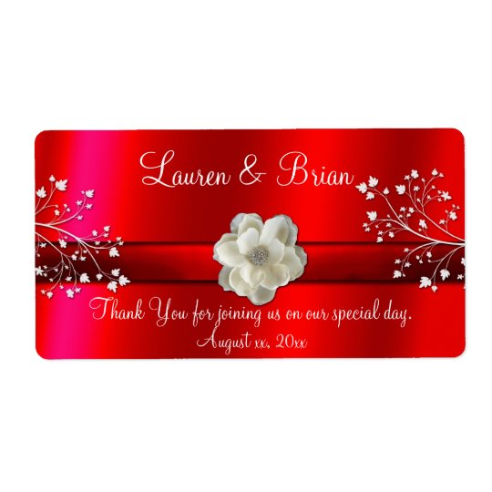 Elegant Red Wedding/Sweet Sixteen Label Shipping Label