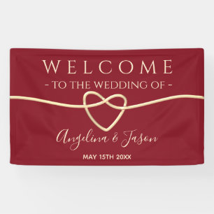 Elegant Red Welcome Wedding Banner