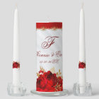 Elegant Red White and Gold Floral Monogram Wedding