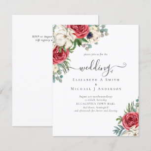 Elegant Red White Blue Floral Wedding Budget