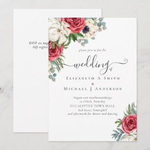 Elegant Red White Blue Floral Wedding Budget