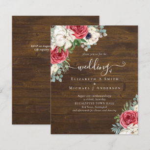 Elegant Red White Blue Floral Wedding Budget