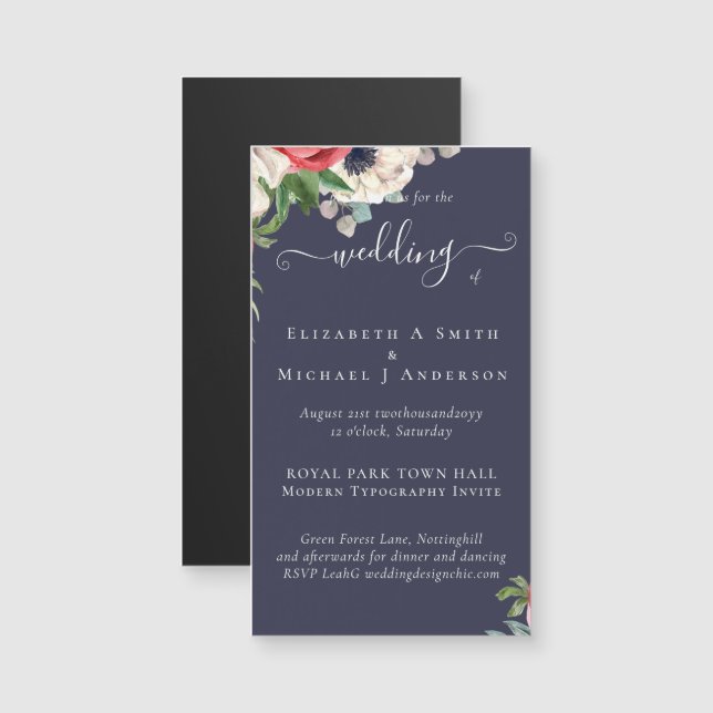 Elegant Red White Blue Floral Wedding Budget (Front/Back)