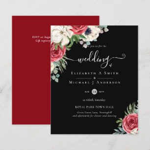Elegant Red White Blue Floral Wedding Budget