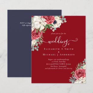 Elegant Red White Blue Floral Wedding Budget