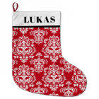 Elegant Red White Damask Pattern