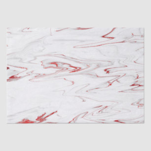 Elegant Red White Faux Marble Christmas Tissue Paper