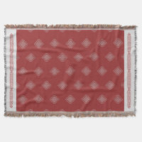 Elegant Red White Mongolian Traditional Pattern