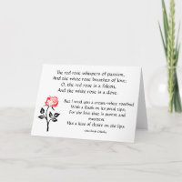Elegant Red & White Rose, Romantic Poem