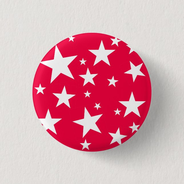 Elegant Red White Stars Christmas Template 3 Cm Round Badge (Front)