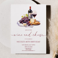 Elegant Red Wine and Cheese Birthday Party