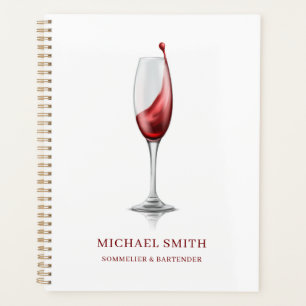 Elegant Red Wine Glass Bar Winery Planner