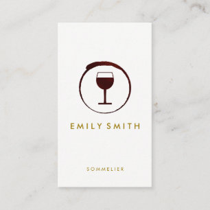 Elegant Red Wine Stain Wine Glass Business Card