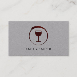 Elegant Red Wine Stain with Wine Glass Business Card