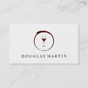 Elegant Red Wine Stain with Wine Glass Business Card