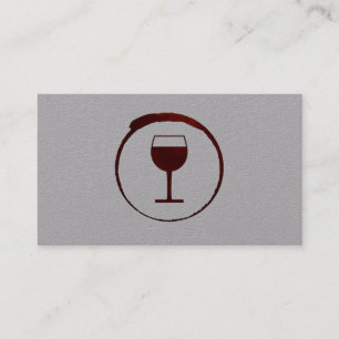 Elegant Red Wine Stain with Wine Glass Business Card