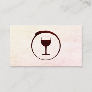 Elegant Red Wine Stain with Wine Glass Business Card