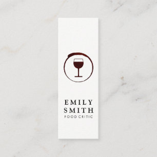 Elegant Red Wine Stain with Wine Glass Mini Business Card
