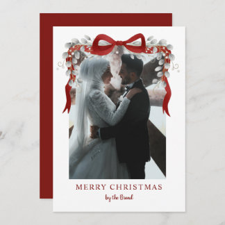 Elegant RedMerry Christmas Letterpress Photo Cards